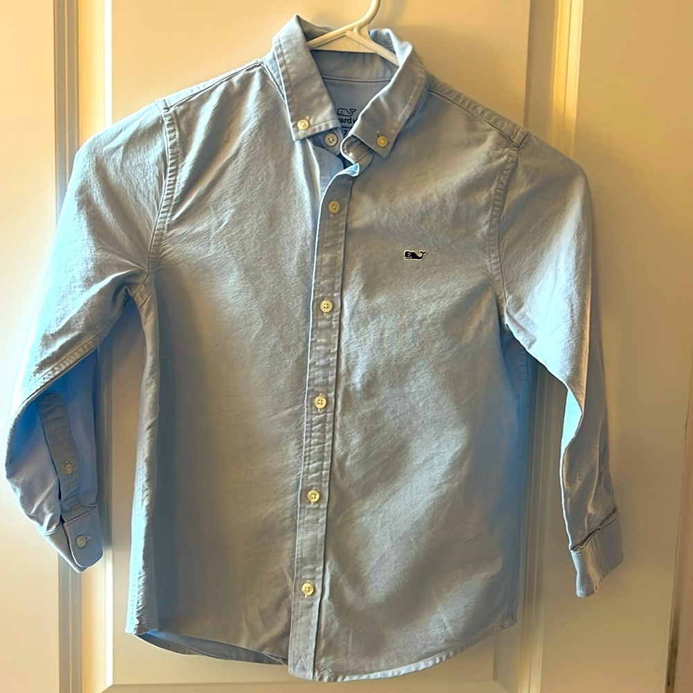 Vineyard Vines Boys Oxford Dress Shirt Light Blue size 7